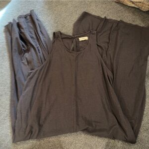 Natural Life Jumpsuit Sleeveless Scoop V-Neck Brown One Size POCKETS!